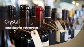  Presentation with bottles - Cool new PPT theme with liquor - bottles of wine on display backdrop and a wine colored foreground