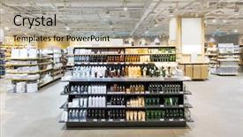  Presentation with liquor - PPT theme enhanced with liquor - drink bottle on shelf background and a mint green colored foreground