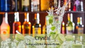  Presentation with cocktail bar - Beautiful presentation design featuring liquor - mojito cocktail drink with splash backdrop and a mint green colored foreground