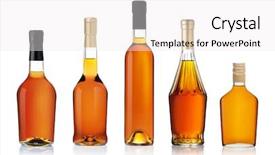  Presentation with liquor - Slide deck featuring liquor - set of brandy bottles isolated background and a white colored foreground
