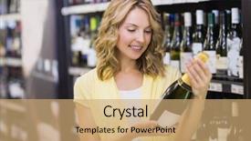  Presentation with liquor - Colorful presentation theme enhanced with liquor - smiling pretty blonde woman looking backdrop and a coral colored foreground