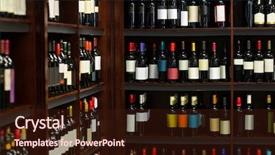  Presentation with liquor - PPT layouts enhanced with liquor - view of row bottles background and a wine colored foreground