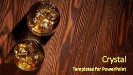  Presentation with whiskey - Beautiful theme featuring liquor bar - glasses of whiskey with ice backdrop and a tawny brown colored foreground