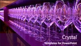  Presentation with liquor - Amazing slide deck having liquor bar - rows of wineglasses illuminated backdrop and a violet colored foreground