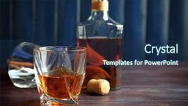  Presentation with whiskey - PPT theme with liquor bar - whiskey on wooden background background and a ocean colored foreground
