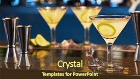  Presentation with liquor - Cool new theme with liquor design - delicious cocktail at a bar backdrop and a tawny brown colored foreground