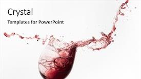  Presentation with splashing - Slide set having liquor design - red wine splashing background and a white colored foreground