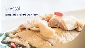  Presentation with liquor - Slide set featuring liquor hainanese chicken cold dish groumet chinese cuisine background and a sky blue colored foreground