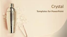  Presentation with liquor - PPT theme with liquor menu - cocktail shaker on pink background background and a lemonade colored foreground