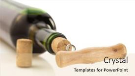  Presentation with corkscrew - Colorful presentation enhanced with liquor menu - corkscrew and wine bottle isolated backdrop and a lemonade colored foreground