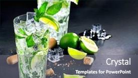  Presentation with rum - Amazing slides having liquor menu - mojito cocktail on a table backdrop and a gray colored foreground