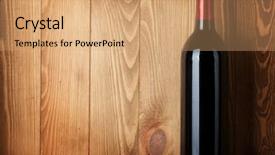 Presentation with bottling wine - Amazing PPT layouts having liquor menu - red wine bottle over wooden backdrop and a coral colored foreground