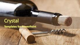  Presentation with liquor - Slides enhanced with liquor menu - red wine on wooden background background and a tawny brown colored foreground