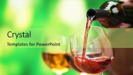  Presentation with liquor - Beautiful PPT layouts featuring liquor menu - red wine pouring into wine backdrop and a  colored foreground