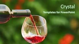  Presentation with tea pouring into glass transparent - Presentation design featuring liquor menu - red wine pouring into wine background and a tawny brown colored foreground