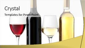  Presentation with liquor - Cool new slide deck with liquor menu - two bottles and glasses backdrop and a  colored foreground