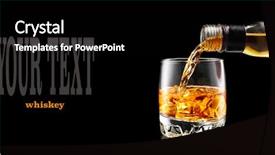  Presentation with rum - PPT theme having liquor menu - whiskey with ice pouring whisky background and a black colored foreground