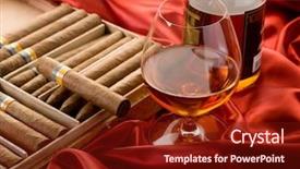  Presentation with cuban - Colorful PPT layouts enhanced with liquor over red satin backdrop and a tawny brown colored foreground