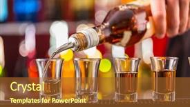  Presentation with liquor - PPT layouts having liquor spirits - barman pouring hard spirit background and a tawny brown colored foreground