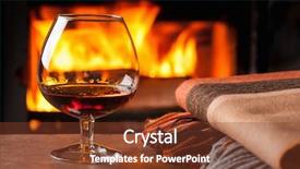 Presentation with liquor - PPT theme consisting of liquor spirits - glass of cognac in front background and a tawny brown colored foreground