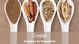  Presentation with oriental medicine - Colorful presentation design enhanced with liquorice chinese herbal medicine including backdrop and a coral colored foreground