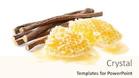  Presentation with root - Presentation theme enhanced with liquorice-root-with-honeycombs background and a blonde colored foreground