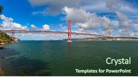  Presentation with april showers - Cool new PPT layouts with lisbon and 25th of april backdrop and a tawny brown colored foreground