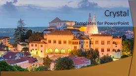 Presentation with national - PPT theme having lisbon city - sintra portugal at sintra national background and a light blue colored foreground