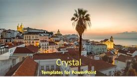  Presentation with dawn - Slide deck consisting of lisbon-cityscape-panorama-at-dawn background and a tawny brown colored foreground