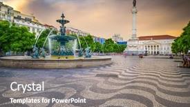  Presentation with airport lisbon - Slides consisting of lisbon portugal at rossio square background and a gray colored foreground