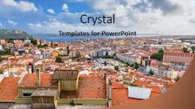  Presentation with tourism - Audience pleasing presentation design consisting of lisbon portugal city skyline backdrop and a light blue colored foreground