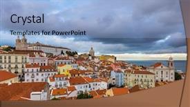  Presentation with colonial architecture kolkata - PPT theme with lisbon portugal cityscape - architecture background background and a light blue colored foreground