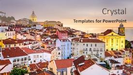  Presentation with cityscape - Theme enhanced with lisbon-portugal-cityscape background and a lemonade colored foreground