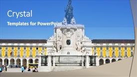  Presentation with equestrian - PPT theme with lisbon-portugal-march-17-view background and a teal colored foreground