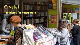  Presentation with book fair - Audience pleasing slide set consisting of lisbon-portugal-may-30-2013 backdrop and a tawny brown colored foreground