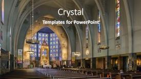  Presentation with stained glass - Colorful PPT theme enhanced with lisbon-portugal-october-19-2016 backdrop and a tawny brown colored foreground