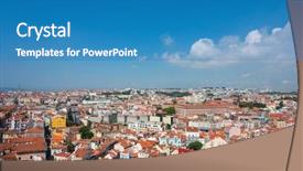  Presentation with rain on roof top - Beautiful PPT layouts featuring lisbon view of the city backdrop and a teal colored foreground