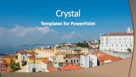  Presentation with roof - Amazing slide set having lisbon view of the city backdrop and a teal colored foreground