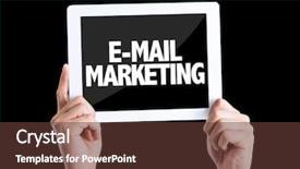  Presentation with marketing - Cool new slide set with list challenge solutions - tablet pc with text e-mail backdrop and a tawny brown colored foreground