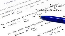  Presentation with customer service - Cool new PPT theme with list customers - customer service survey backdrop and a white colored foreground