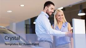  Presentation with car business - Theme consisting of list features - auto business car sale consumerism background and a light blue colored foreground