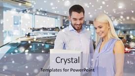  Presentation with car business - Theme featuring list features - auto business car sale consumerism background and a  colored foreground