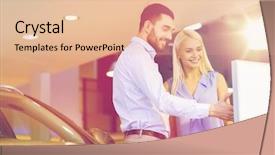  Presentation with car buying - Colorful theme enhanced with list features - auto business car sale consumerism backdrop and a lemonade colored foreground