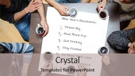  Presentation with new years - Theme featuring list friends - people sitting around table drinking background and a light gray colored foreground