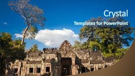  Presentation with world heritage - Colorful PPT theme enhanced with list in 1992 ancient khmer backdrop and a ocean colored foreground