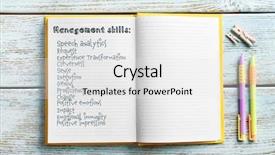  Presentation with skills - Slides with list of management skills written background and a white colored foreground