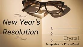  Presentation with new year - Beautiful slide deck featuring list-of-new-year-resolution backdrop and a  colored foreground