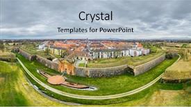  Presentation with panoramic - PPT layouts enhanced with listbuilding - panoramic view of neuf brisach background and a light blue colored foreground