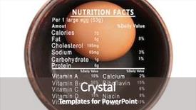  Presentation with nutrition facts - Audience pleasing PPT theme consisting of listbuilding - raw egg in bowl backdrop and a tawny brown colored foreground