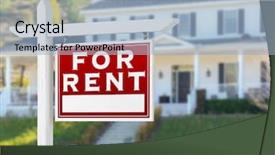  Presentation with real estate development - PPT theme consisting of listbuilding - right facing for rent real background and a  colored foreground